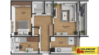 Prodej byty 3+1, 62 m2 - Brno - Starý Lískovec, OV 3+1, 63 m - 2
