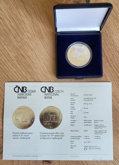Stříbrná mince ČNB Operace Anthropoid Proof r.2017 - 2