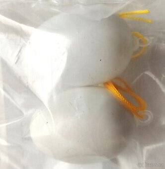 Vejce plastová bílá výška 4 cm, 2 ks 10,- Kč - 2