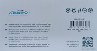 ABREX 1:43 ŠKODA FABIA IV RS RALLY2 - 2