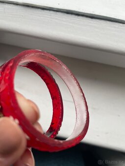 Starožitné kroužky bangle jablonecké skleněné - 2