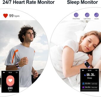 Chytré hodinky Molocy P32D – 1,69" HD, IP68 v CZ - fialové - 2