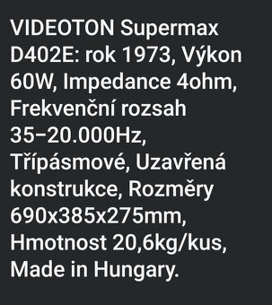 Repro Videoton D402E - 2