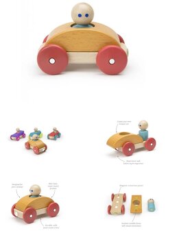 Magnetické autíčko TEGU - Orange Racer - 2