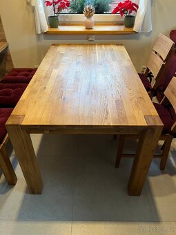 Jídelní sestava: stůl, lavice, židle, materiál dub - 2