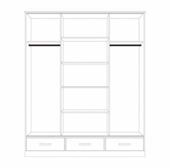 Dřevěná skříň 3dveřová ONIX posuvné dveře - 2