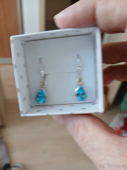 Nové stříbrné náušnice prirodni topaz - 2