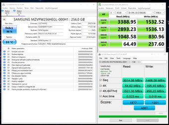 NVMe SSD disk Samsung SM961 256GB - zánovní - 2