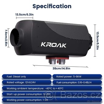 Nezávislé naftové topení 5-8kW 12/24 V, Bluetooth - 2