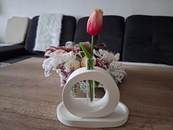 Oválná vázička s táckem 18cm keraflot - 2