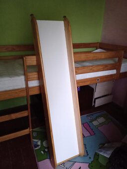 Vyvýšena patrová postel se skluzavkou 203x90 cm - 2