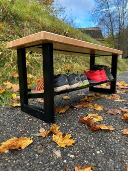 Designový botník s lavicí – ruční práce, poctivé materiály - 2