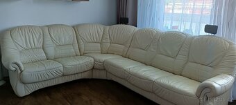 Kožená rohová sedací souprava - 2