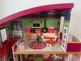 Barbie Dům snů velký dřevěný + nábytek - 2