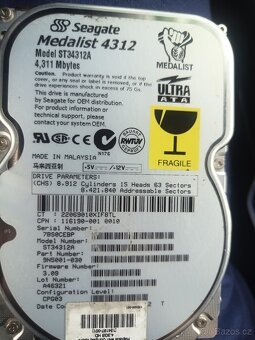 Retro pevný disk Seagate Medalist 4312 (ST34312A), 4,3 GB, I - 2