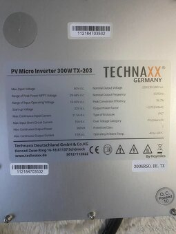 Mikroinvertor TECHNAXX 300W TX-203 nový nevyužitý - 2