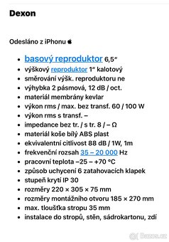 Dexon  Vestavny  reproduktor do stěn a stropů - 2