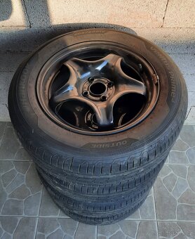 Plechové disky 16” 6 1/2Jx 16H2 a letní pneu 205/60/R16 - 2