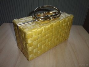 RETRO RUČNĚ TKANÁ KABELKA Z LAKOVANÉHO BAMBUSU - 2