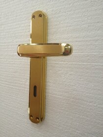 Dveřní klika / kování, zlatá lesk, rozteč 72mm /19ks - 2
