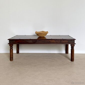 Konferenční stolek z tmavého koloniálního palisandru s tmavý - 2