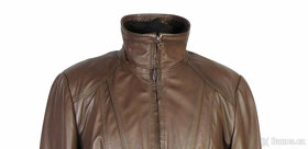 Kožená měkká dámská zateplená hnědá bunda MARBET v.XL - 2