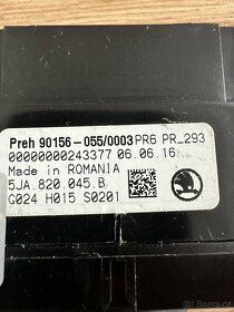 Panel klimatizace 5JA820045B - 2