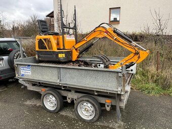 Minibagr 800kg 505mh+vlek+přislušenstvi - 2