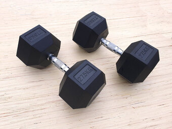 jednoruční činky sada 155kg HEXA (5-20kg + 27,5kg) - 2