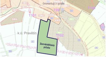 Prodej louky u komerčních pozemků v k.ú. Pravětín - 2