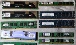 Prodám paměti DDR DDR2 DDR3 2GB 1GB 512MB do PC i notebooku - 2