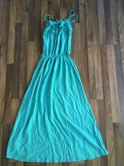 Mint maxišaty s volnáky, vel S/M, First Angel - 2