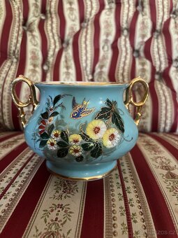 Ručně malovaná porcelánová cukřenka se zlatem – dekorativní - 2