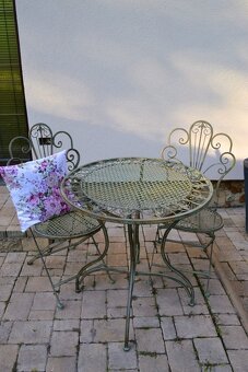 Kovový set PROVENCE antik zelenohnědá - 2