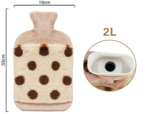 Ohřívací láhev hnědá s krytem a klokaní kapsou - 2