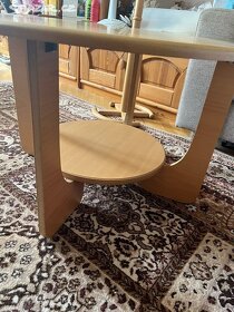 Konferenční nový kulatý stolek dřevěná dýha - 2