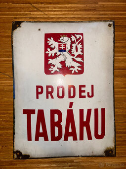 Starožitná smaltovaná cedule PRODEJ TABÁKU - 2