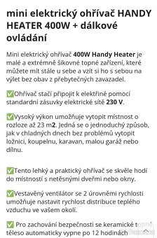 Elektrický ohřívač Handy Heater - 2