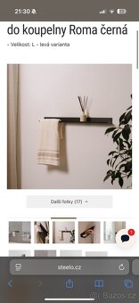 Cerna kovova police do koupelny Roma (steelo.cz) - 2