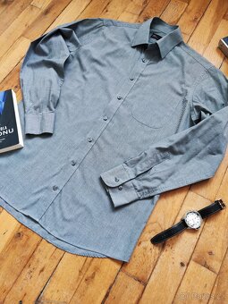 3 Košile Marks Spencer 38,39,40, 2šedé, 1světlá- TOP STAV - 2