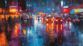 Prodám obraz – New York v dešti - 2