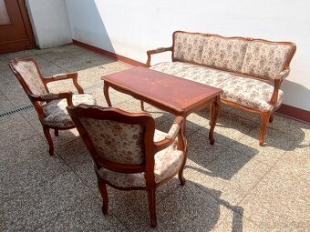 Sedací souprava, sofa, 2 křesla, stolek, baroko - 2