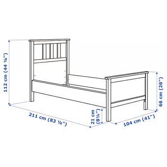Postel IKEA HEMNES, vč. roštu super stav 90x200 cm - 2