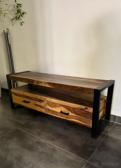 TV stolek masiv kov 120 cm - 2