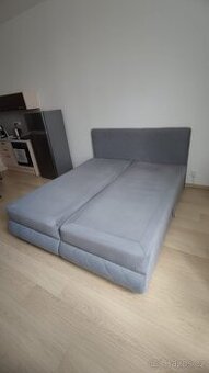Šedá čalouněná manželská postel boxspring Sofia 180x200 - 2