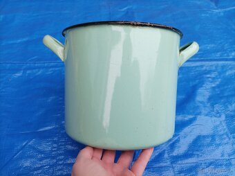 Smaltovaný zelený hrnec, průměr 20 cm - 2