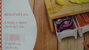 Nová krásná velká krájecí bambusová deska + kruhadla eko bio - 2