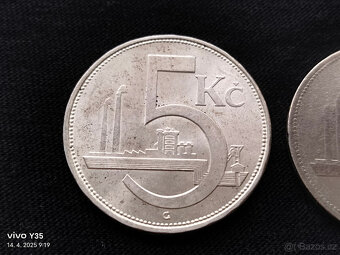 3x 5 kč 1928, 29, 38 Československo - 2