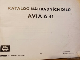 Avia A31-katalog náhr. dílů - 2