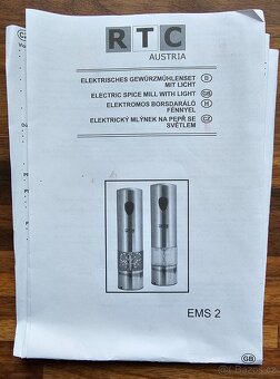 Elektrické keramické mlýnky na koření provedení nerez 2ks - 2